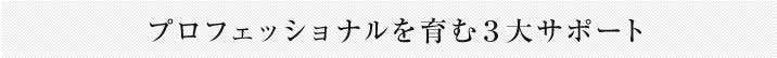 プロフェッショナルを育む3大サポート